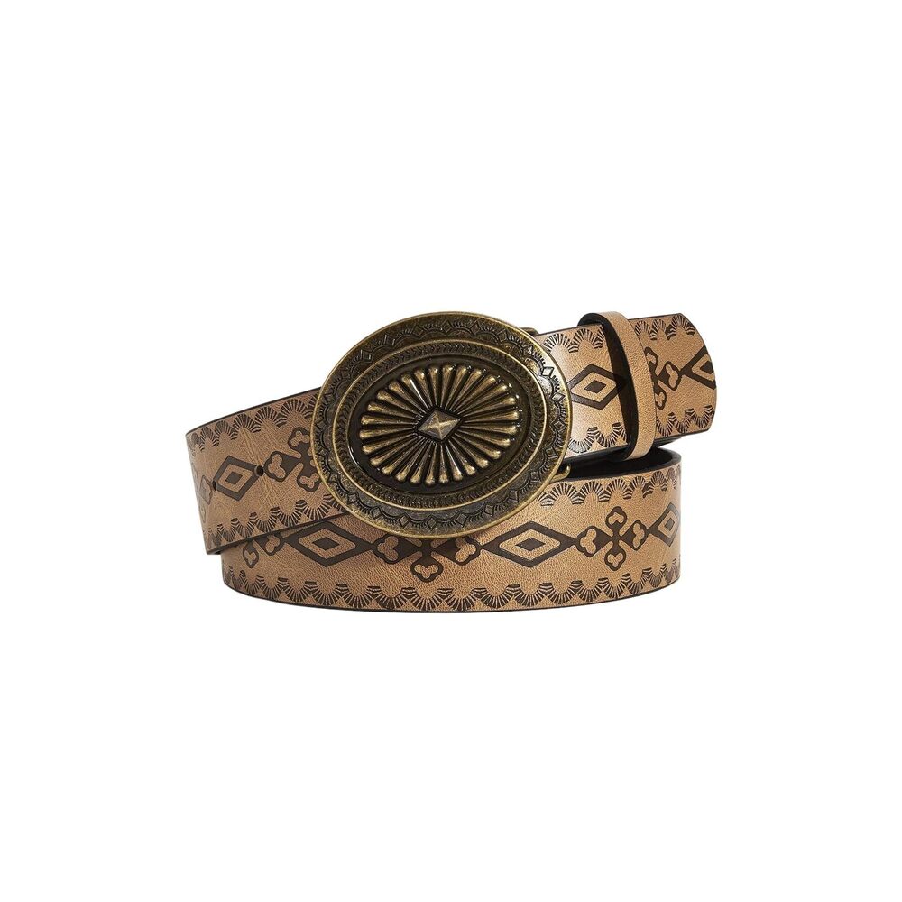 1857 Women's Retro Vintage Metal Buckle Belt Faux Leather Western Cowgirl